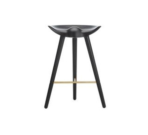 ML 42, bar stool, black stained beech / brass