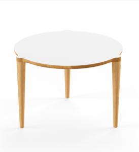 AK 550 Round Coffee Table, Nano White Laminate, Oak 