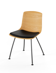 GM 316 Tulip Chair, Trend Leather Black, Oak Lacquered