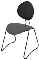 Flex chair, Black frame, Blackseat and back